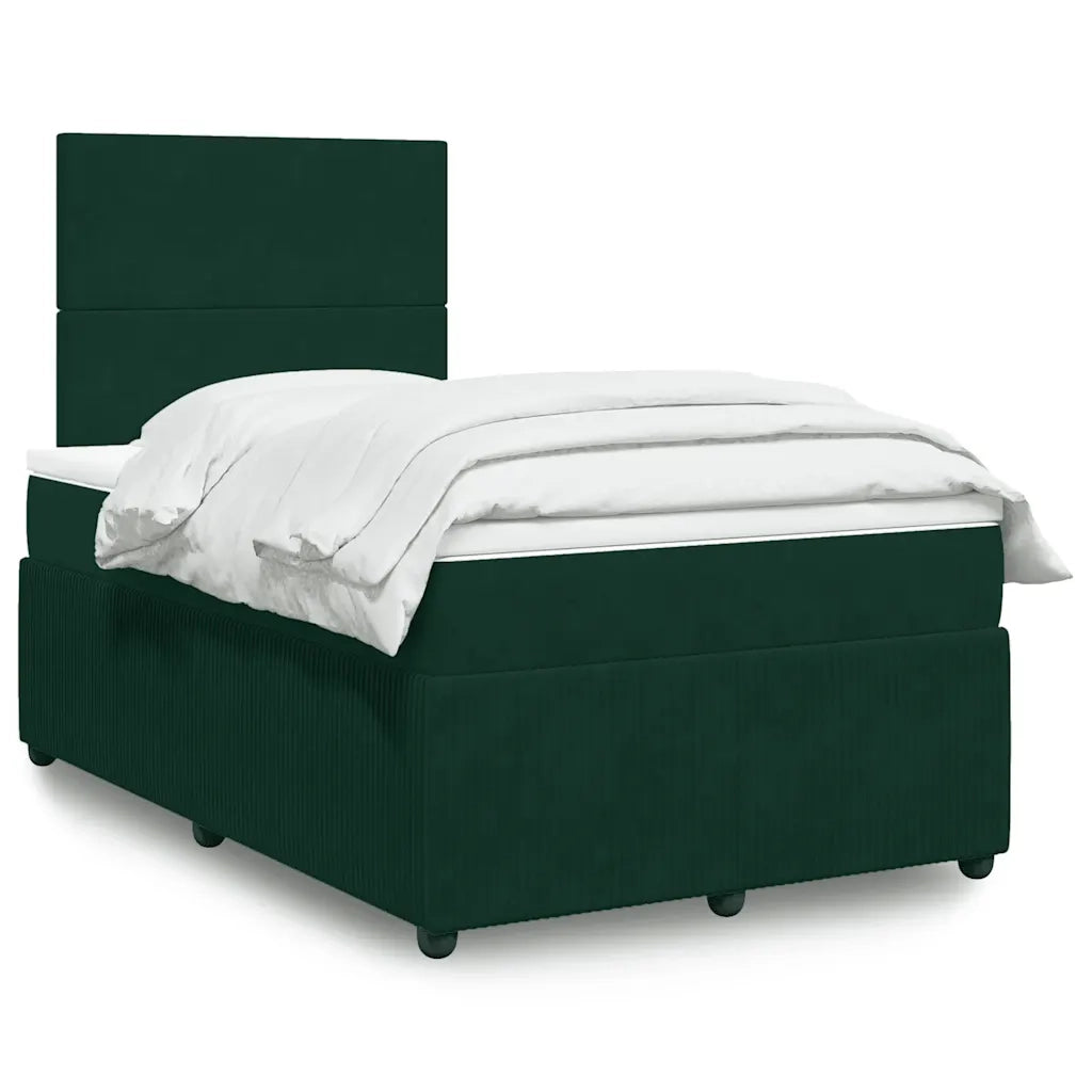 Giroletto a Molle con Materasso Verde Scuro 120x200 cm Velluto 3292307
