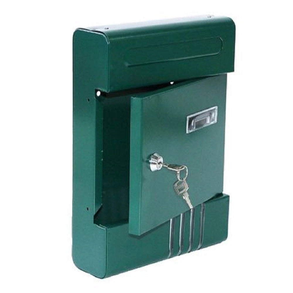 Trade Shop - Cassetta Postale In Metallo Portalettere Con Chiave Buca Posta H2803 Verde 56851 -