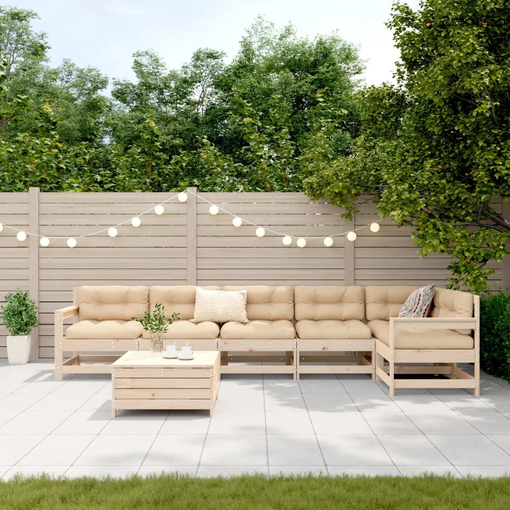 Set Divani da Giardino 7 pz in Legno Massello di Pino 3250888