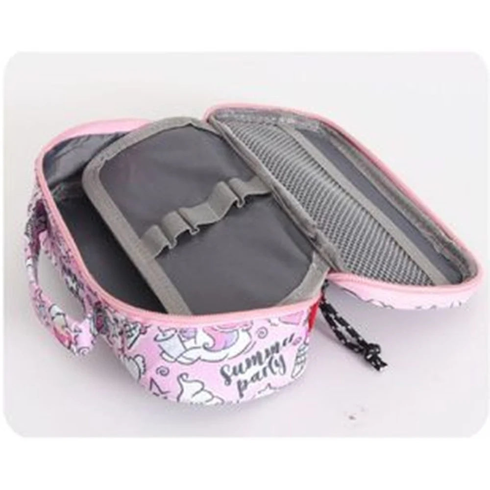 Trade Shop - Astuccio Borsa Tote Multifunzione Chiusura Con Zip Tema Unicorno 22x10x6,5cm 614841 -
