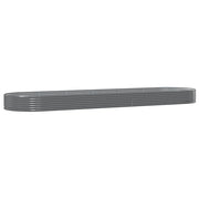 Vassoio per fioriera aiuola rialzata piante fiori terrazza giardino giardino acciaio verniciato a polvere 523 x 140 x 36 cm grigio 02_0039672