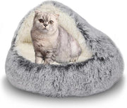Piumino morbido per animali a forma di donut in grigio (50 cm x 50 cm) con copertura - Per cani e gatti