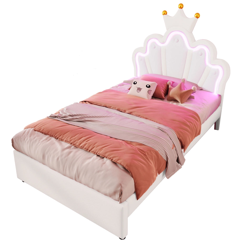 letto imbottito pu bianco 90 x 200 cm