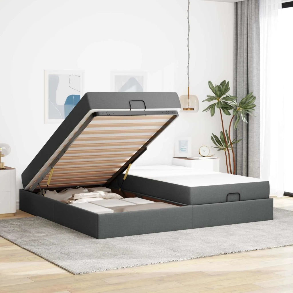 Struttura letto con materasso 2 pcs Grigio Sfumato Tessuto