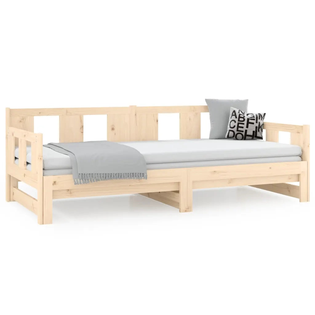 Dormeuse Estraibile in Legno Massello di Pino 2x(90x190) cm