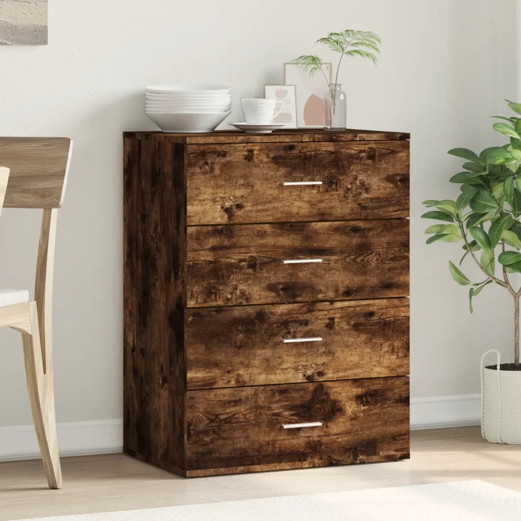 Credenza | Madia | Buffet da pranzo | Armadio da pranzo Rovere Fumo 60x39x80 cm in Legno Multistrato