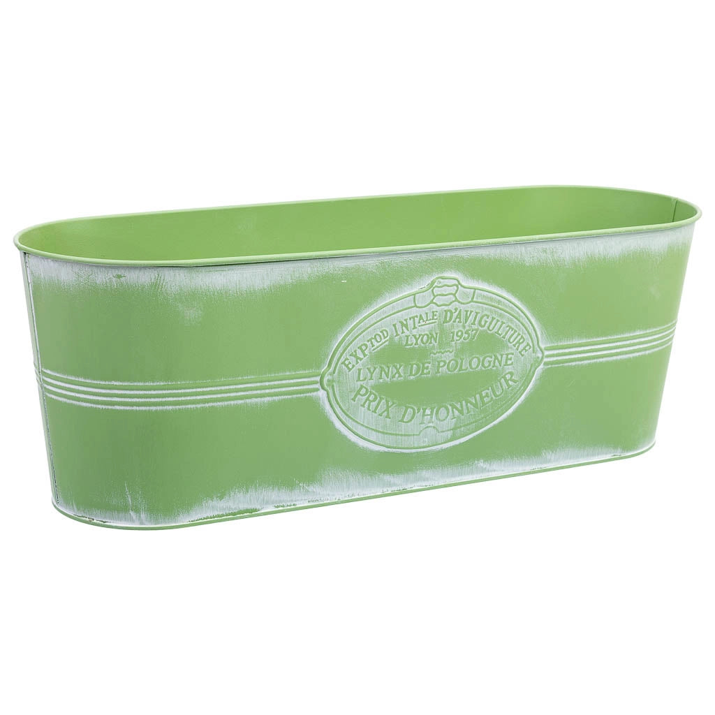 Bacinella in metallo verde 41x14,5x14,2h cm B37,5x10,5