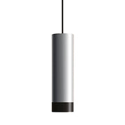 Tubotto Lampada a Sospensione LED Dimmerabile 8W 2700K in Alluminio Anodizzato Nero e Argento Design Moderno per Interni di Alta Qualità