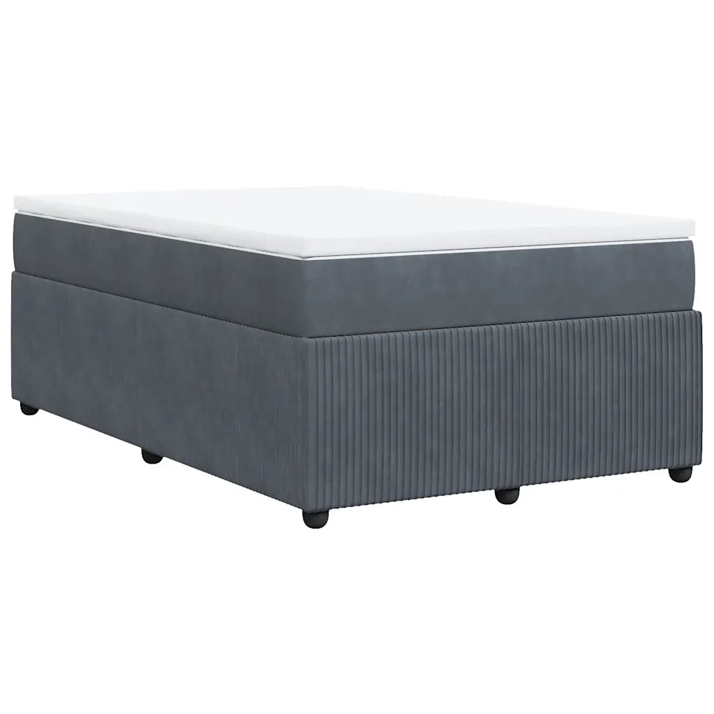 vidaXL Giroletto a Molle con Materasso Grigio Scuro 120x200 cm Velluto