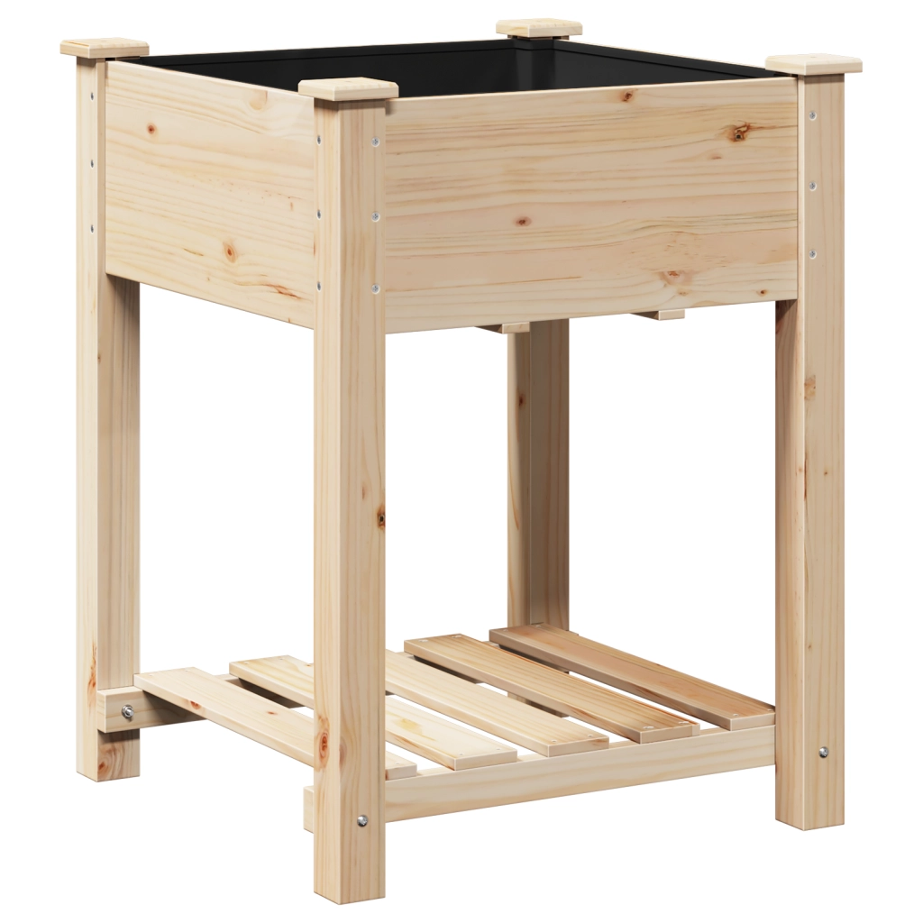 Piantana da Giardino  con Ripiano 60x60x76 cm in Legno Massello di Abete