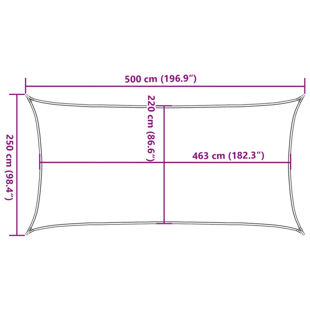 Vela Parasole Grigio Chiaro 5x2,5 m 100% Poliestere Oxford 4000544