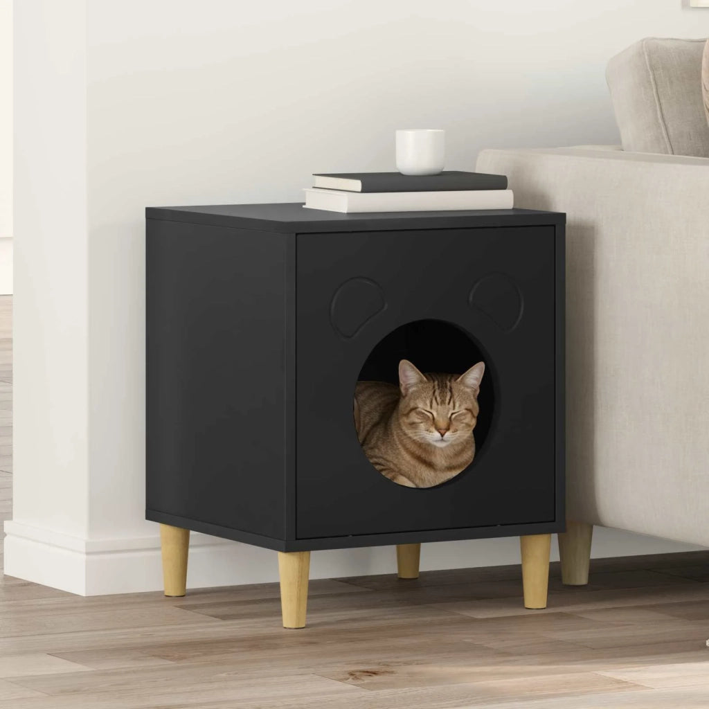 Casa per Gatti Nero 42,5 x 40 x 53 cm Legno multistrato