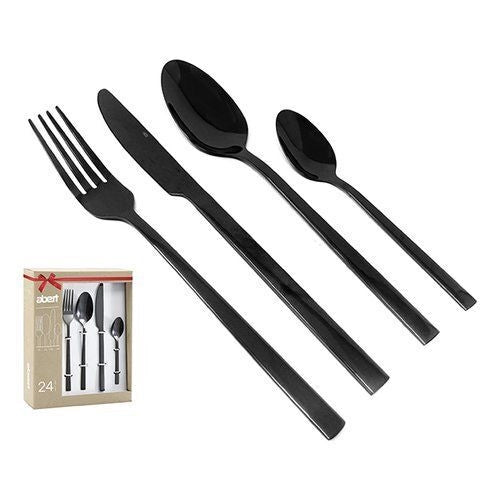 Abert Servizio Posate 24 Pezzi Bond Black Scatola con Fiocco