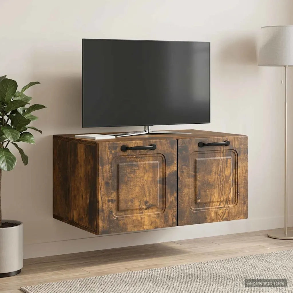 Mobile Porta TV da Muro Rovere Fumo 59,5 x 41 x 30 cm 899360