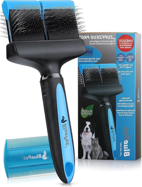 Borsetto professionale a doppia faccia per cani e gatti con capelli lunghi