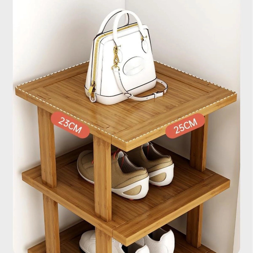 scarpiera Scarpiera in bambù, scarpiera per spazi ristretti, ripiani per scarpe verticali, organizer per scarpe impilabile, per corridoio, camera da letto, ingresso, guardaroba, volume elevato, f