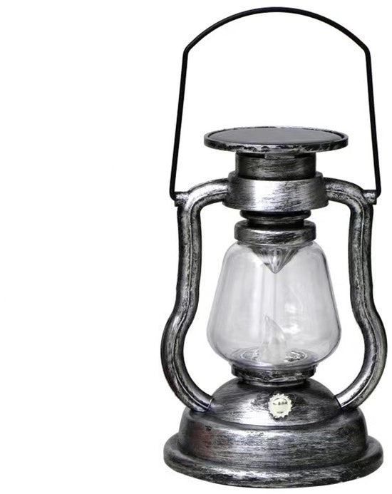 Lanterna LED ricaricabile per esterno, torcia da giardino, lampada da fiore, illuminazione interiore (argentata)