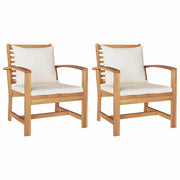 Sedia con cuscino 2 Pezzo Marrone e Crema 65 x 60 x 76,5 cm CFW3397253