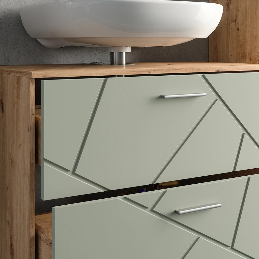 Vicco Set di mobili da bagno Verde salvia 4 parti