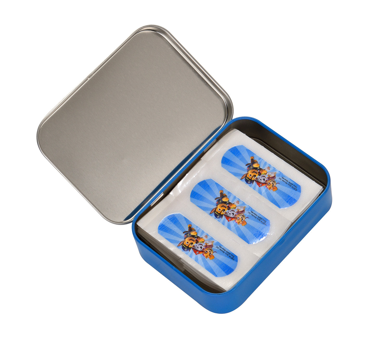 Set 12 Box per Bambini con 24 Cerotti Ciascuno 2 Misure in Metallo Paw Patrol