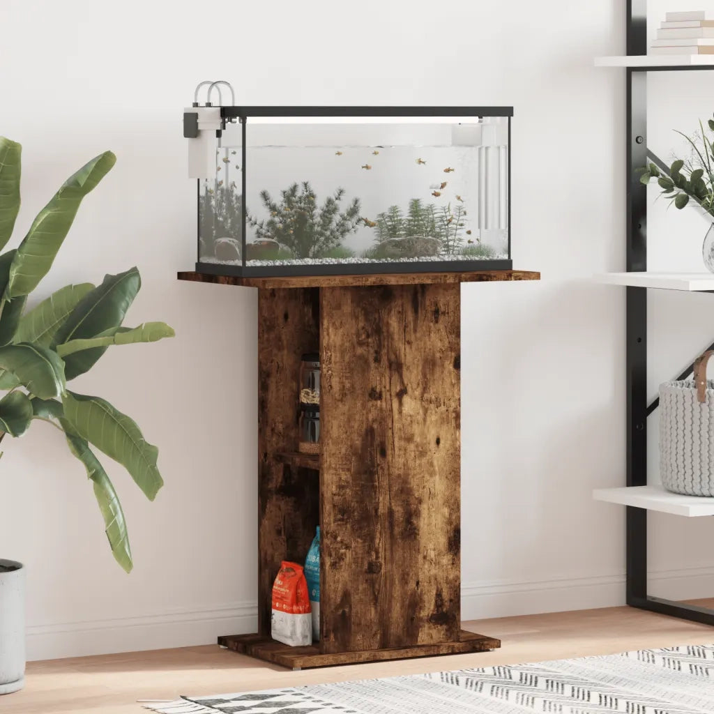 Supporto Acquario 60,5x36x72,5 cm Legno Multistrato Rovere Fumo CFW9497428