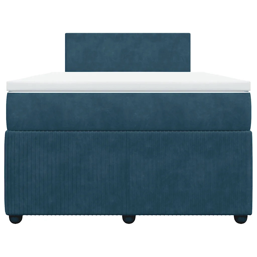 Giroletto a Molle con Materasso Blu 120x200 cm in Velluto