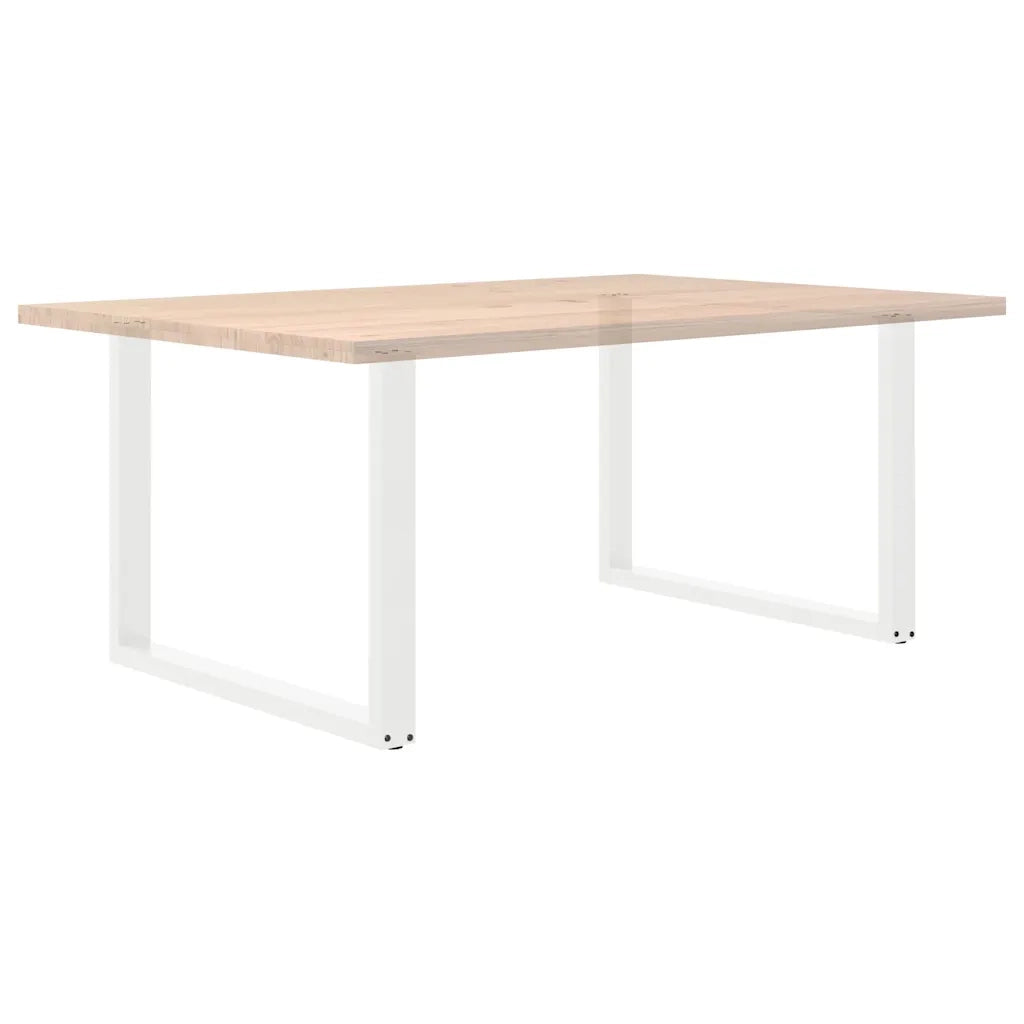 Gambe per tavolo da pranzo a forma di U 2 pz bianche 100x(72-73) cm in acciaio 4013197