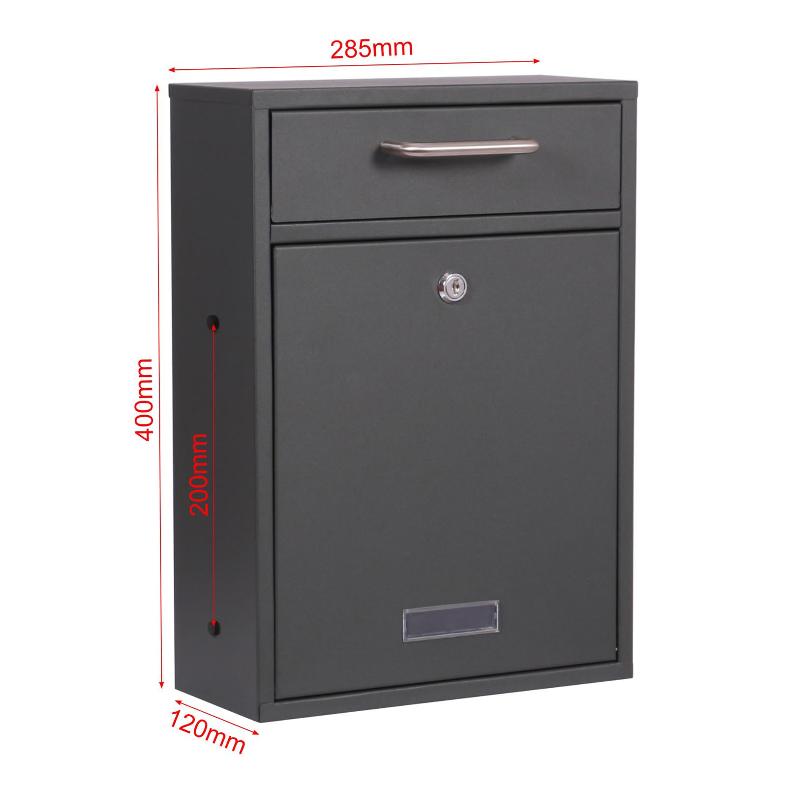 Cassetta delle lettere 2x2 V52 antracite a muro Con serrature e targhette nome Posta