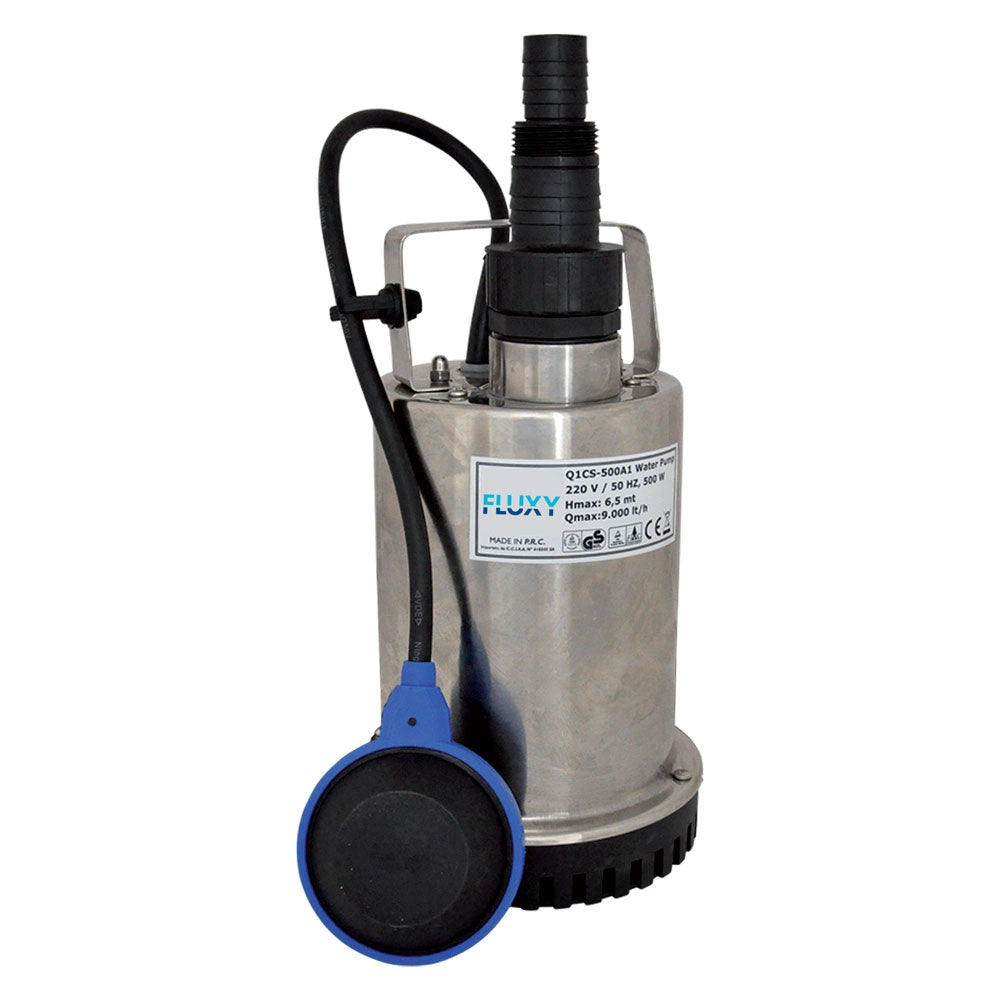ELETTROPOMPA SOMMERGIBILE INOX 750 watt - 10500 litri/h - hp 1,0  - FLUXY
