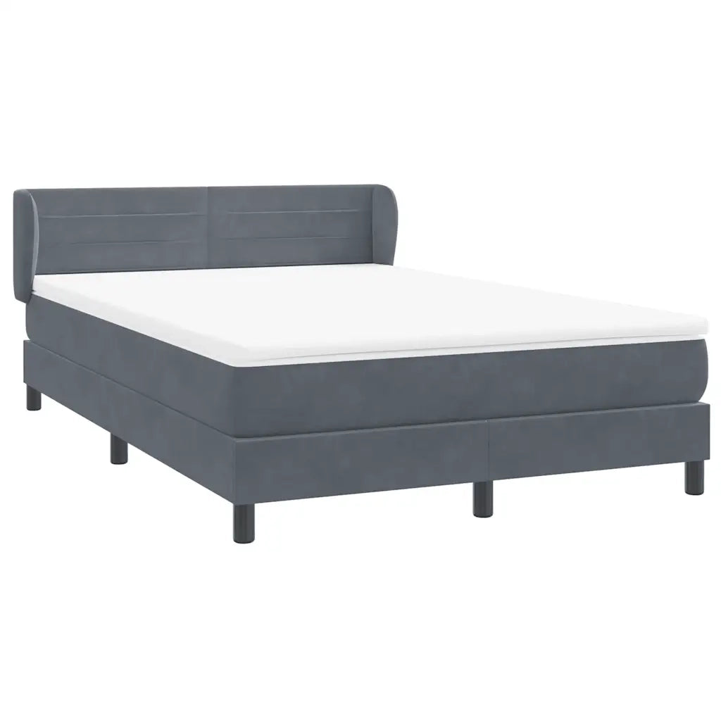 Giroletto a Molle con Materasso Grigio Scuro 160x210 cm Velluto 3317614