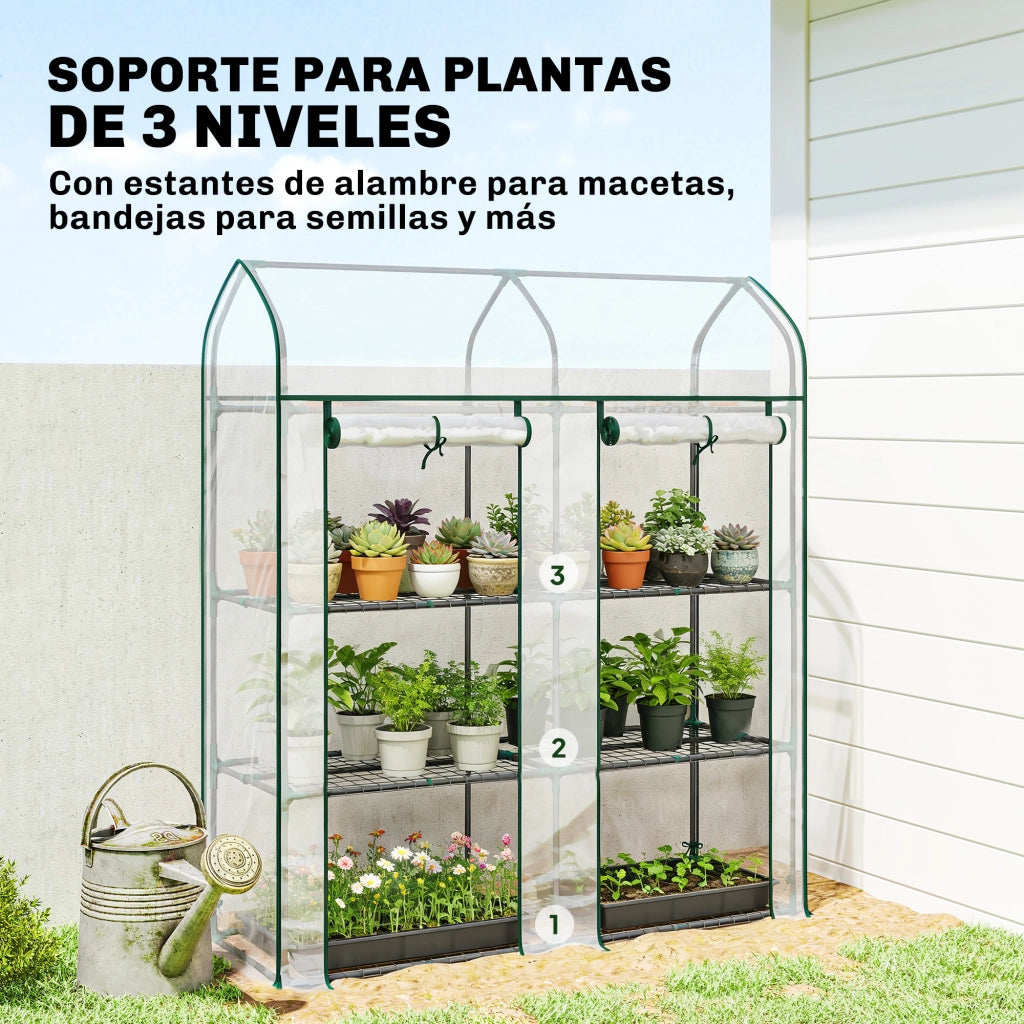 Serra 3 Livelli 2 Porte Avvolgibili ¨C zephmum ¨C Acciaio Plastica 143x46x165 cm