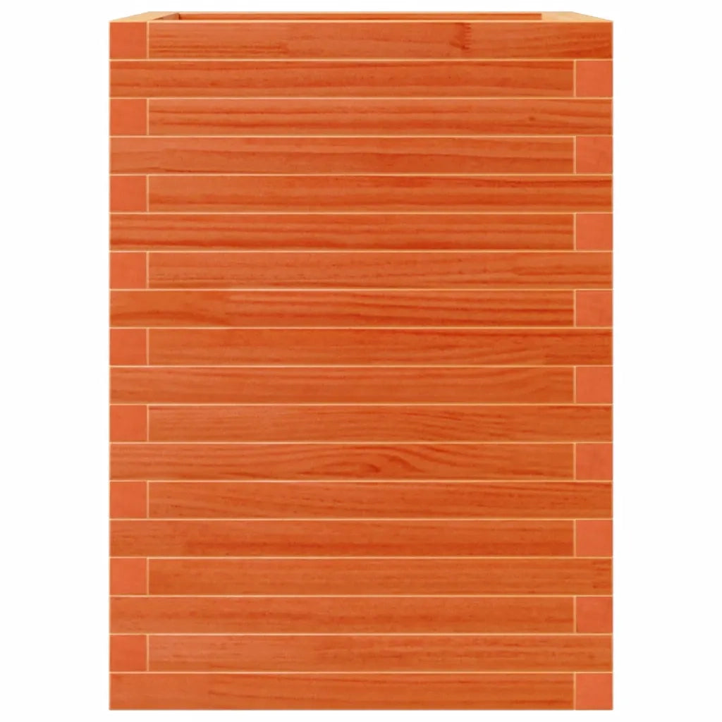 Fioriera Giardino Marrone Cera 50x50x68,5cm Legno Massello Pino