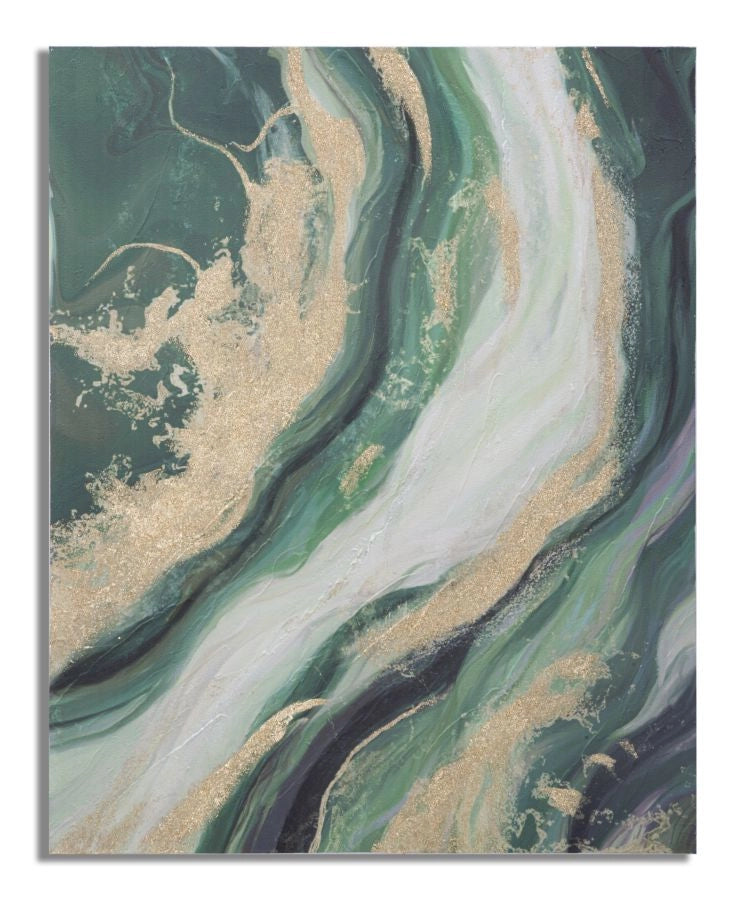 Dipinto su Tela Greenery 80x2,8x100 cm in Legno di Pino e Canvas Multicolor