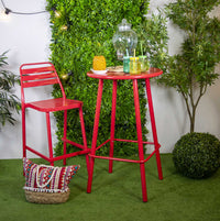 Sgabello Bar 42x55xh109 cm in Alluminio Las Vegas Rosso