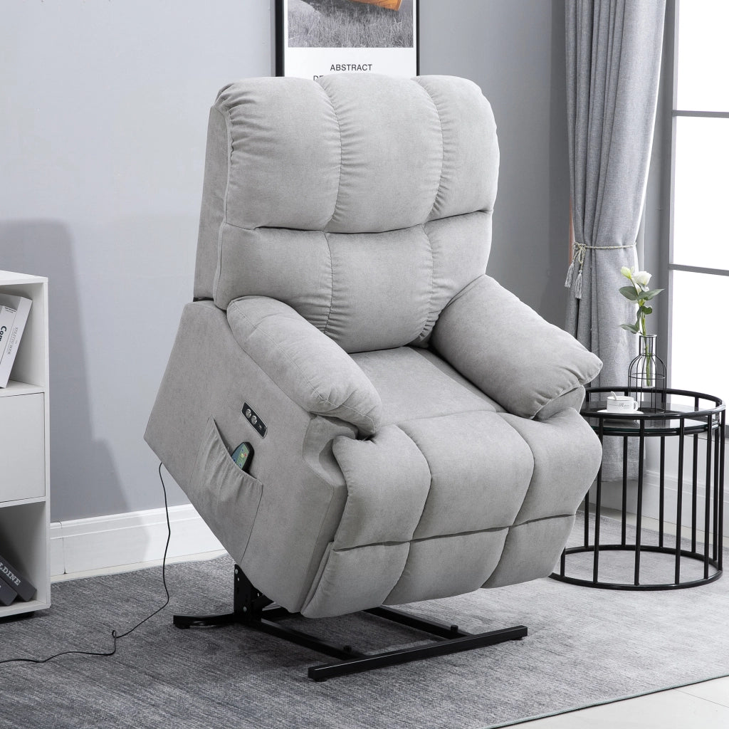 POLTRONA RELAX ALZAPERSONA RECLINABILE 160° GRIGIO CON USB