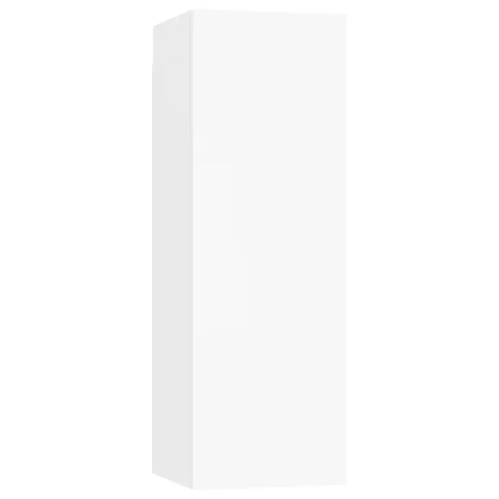 Set Mobili Porta TV 4 pz-Credenza per TV Bianco in Legno Multistrato 600036