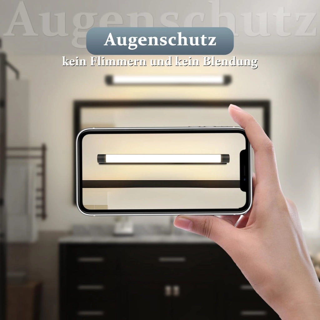 ZMH Applique da Parete LED 50cm 10W Colore Nero 3000K per Specchio da Bagno Illuminazione Moderna per Mobili da Cantina