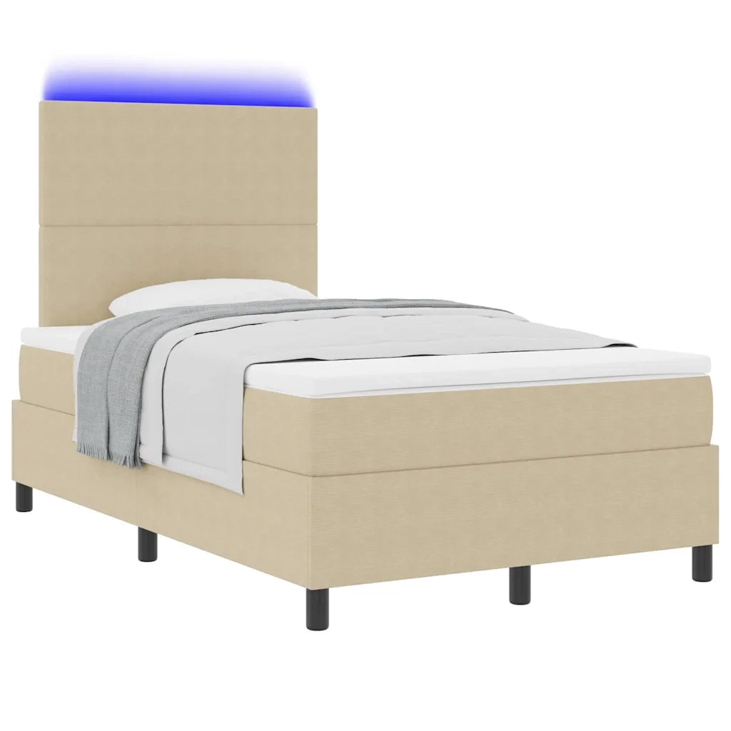 Letto a Sorgente LED Grigio chiaro e bianco 120 x 190 cm 3337638