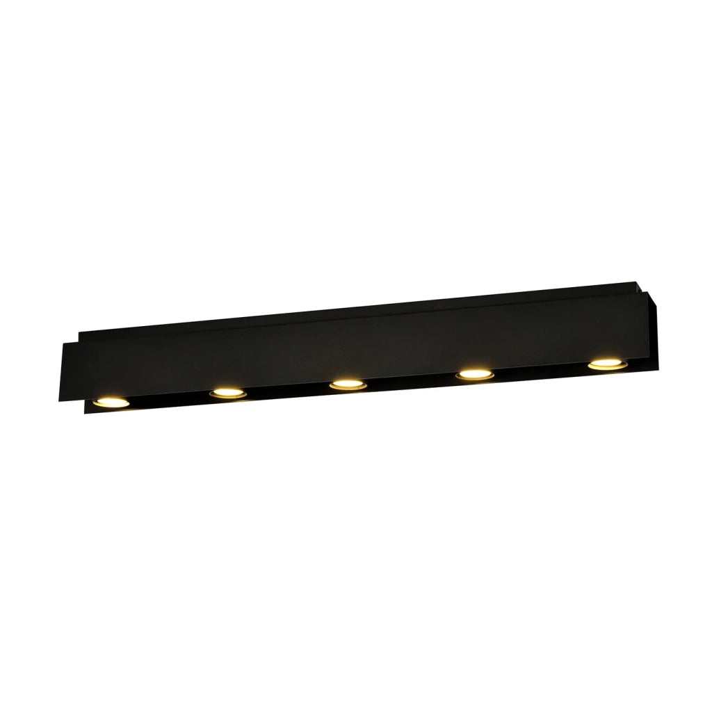 Plafoniera Moderna 5 Luci Cassiopea In Acciaio Nero