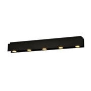 Plafoniera Moderna 5 Luci Cassiopea In Acciaio Nero