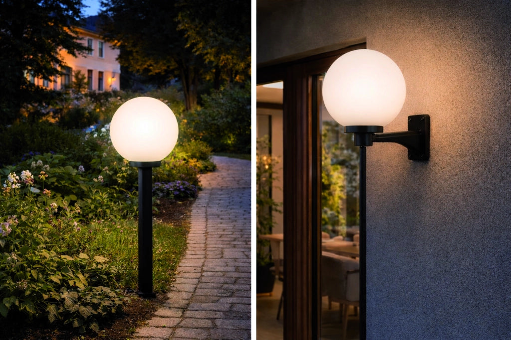 LAMPADA DIFFUSORE GLOBO Ø cm. 20 con base col. Opale