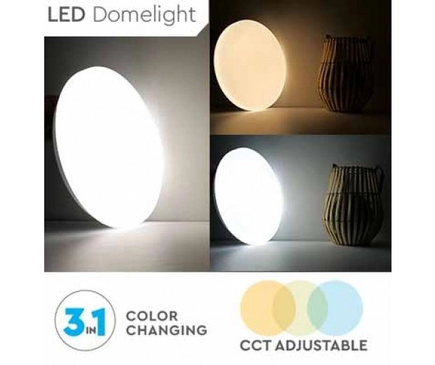 V-TAC VT-8424 Plafoniera LED Rotonda 24W con Interruttore Cambia Colore 3 in 1 Satinata d: 350mm h: 55mm SKU 7607