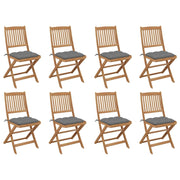 Sedie da Giardino Pieghevoli 8 pz con Cuscini Massello Acacia cod mxl 13872