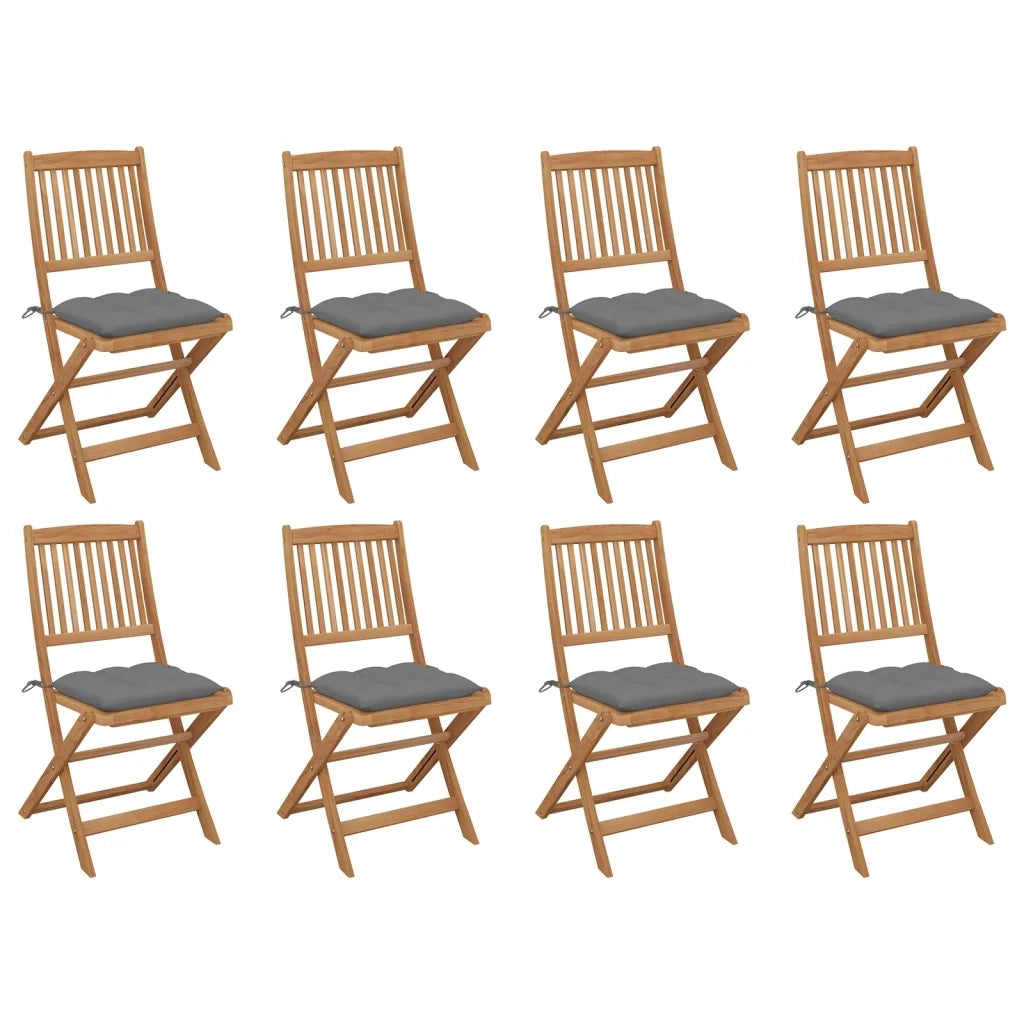 Sedie da Giardino Pieghevoli 8 pz con Cuscini Massello Acacia cod mxl 13872