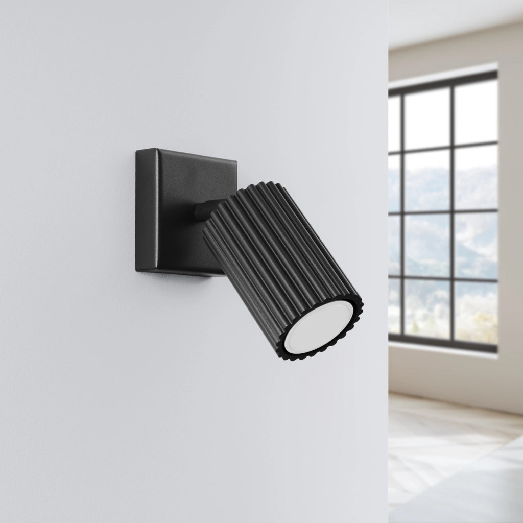 Applique moderna nera orientabile GU10 10W GRAVIO Pure Lume