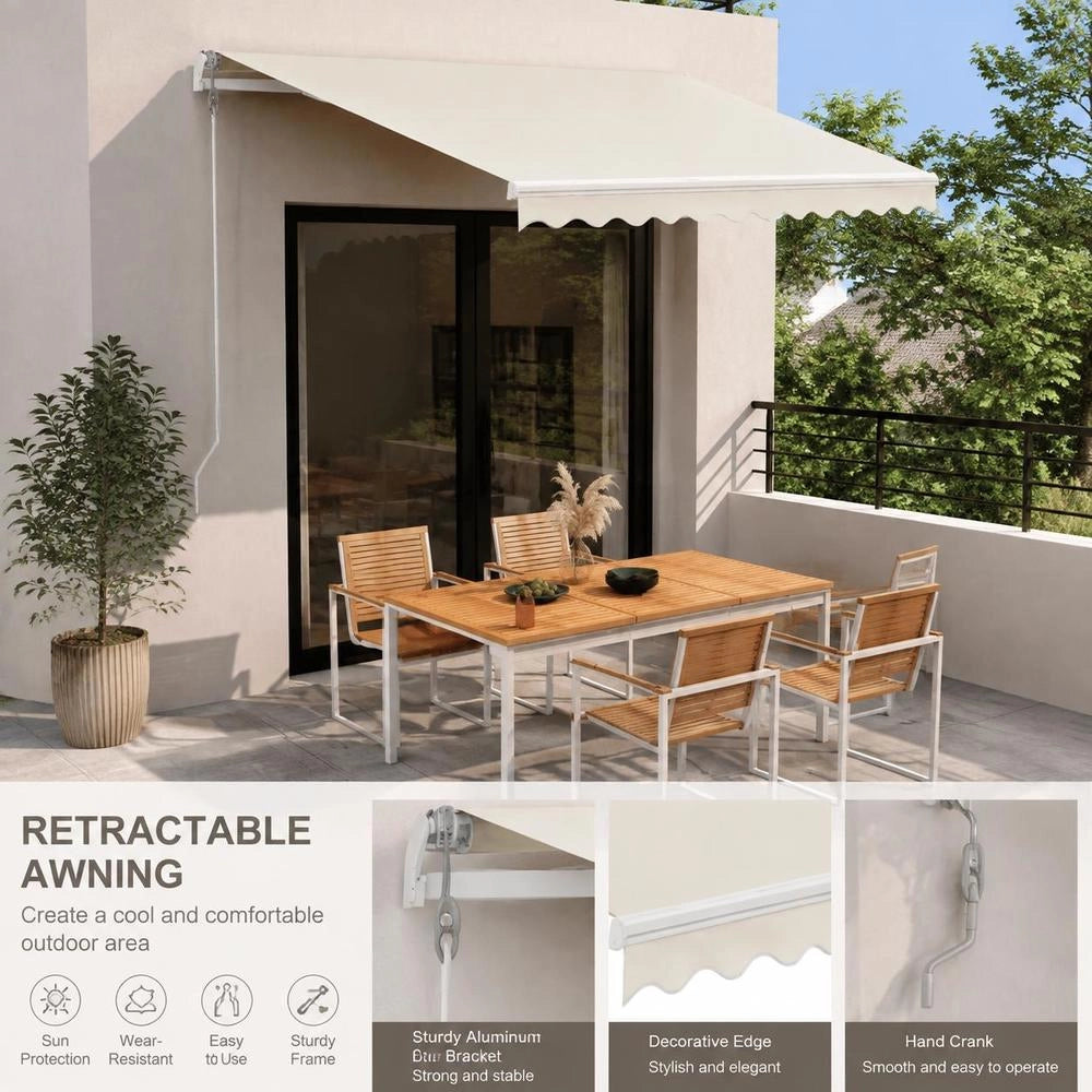 Automatically Retractable Awning 350x250 Cm Cream