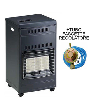 Stufa Nera  GAS 3 Mattoni GPL 4200W + Regolatore, Tubo e fascette