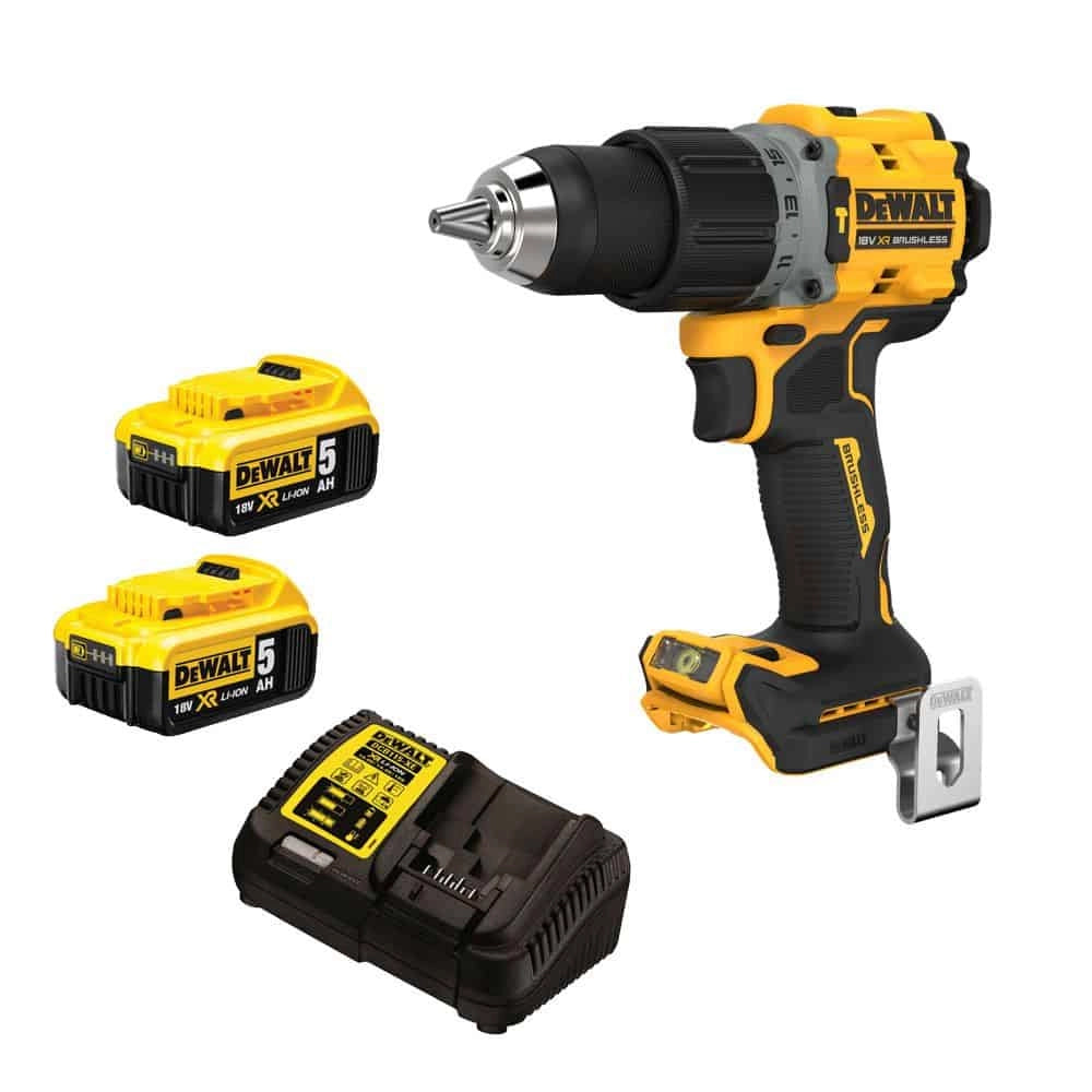 DEWALT DCD805P2T‑QW Trapano Avvitatore a Percussione Brushless 18 V con 2x5Ah