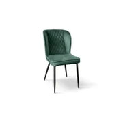 PAZZO DESIGN Sedia Simona set da 4 sedie verde in velluto e gambe in metallo