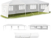 Gazebo Pieghevole 3 x 9 m Con Protezione UV, Tenda da Festa Con 5 Pareti Laterali Rimovibili, Portatile, Con Borsa, per Giardino e Birra, Feste, Matrimoni